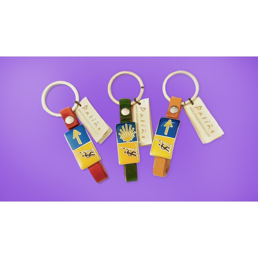 Llavero Aplique en Amarillo y Azul