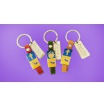 Llavero Aplique en Amarillo y Azul